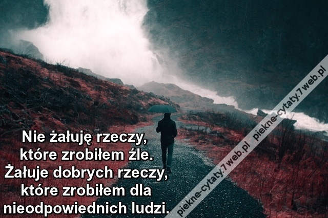 Nie żałuję rzeczy, które ...