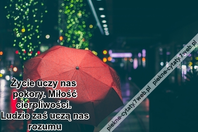 Życie uczy nas pokory. Miłość ...