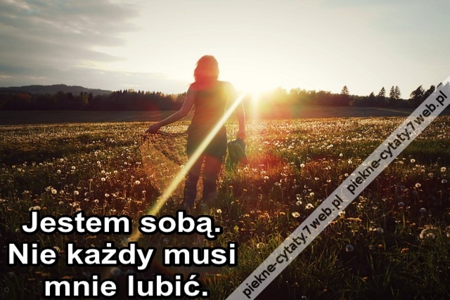 Jestem sobą. Nie każdy musi mnie lubić.