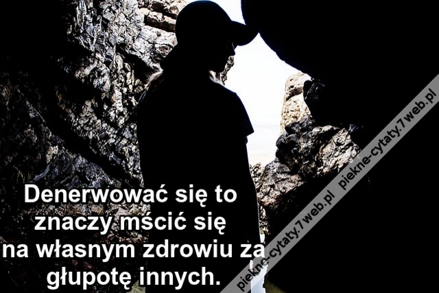 Denerwować się to znaczy mścić się na własnym zdrowiu za głupotę innych.