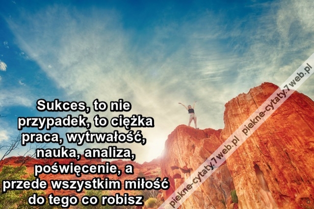 Sukces, to nie przypadek, to ciężka praca, wytrwałość, nauka, analiza, poświęcenie, a przede wszystkim miłość do tego co robisz