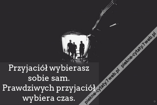 Przyjaciół wybierasz sobie sam. Prawdziwych przyjaciół wybiera czas.