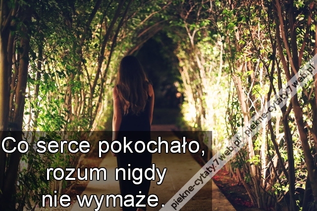 Co serce pokochało, rozum nigdy nie wymaże.