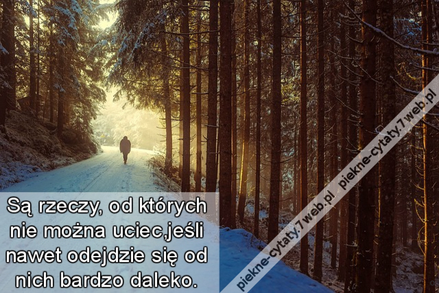 Są rzeczy, od których nie można uciec,jeśli nawet odejdzie się od nich bardzo daleko.