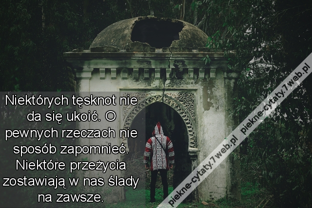 Niektórych tęsknot nie da się ukoić. O pewnych rzeczach nie sposób zapomnieć. Niektóre przeżycia zostawiają w nas ślady na zawsze.