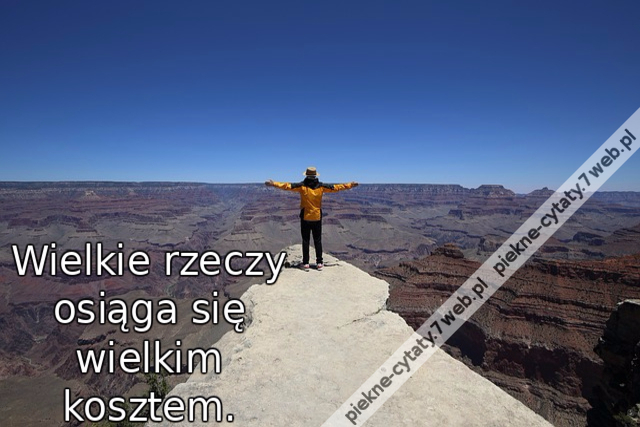 Wielkie rzeczy osiąga się wielkim kosztem.