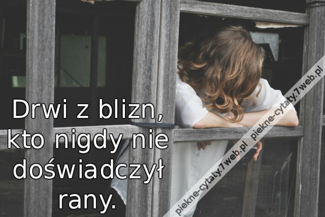 Drwi z blizn, kto nigdy nie doświadczył rany.