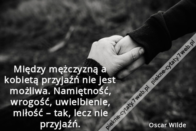 Między mężczyzną a kobietą przyjaźń nie jest możliwa. Namiętność, wrogość, uwielbienie, miłość – tak, lecz nie przyjaźń