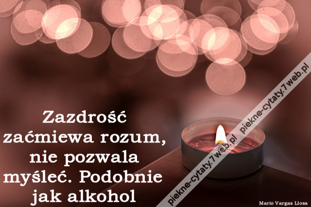 Zazdrość zaćmiewa rozum, nie pozwala myśleć. Podobnie jak alkohol