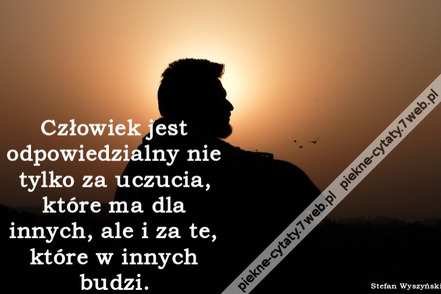 Człowiek jest odpowiedzialny nie tylko za uczucia, które ma dla innych, ale i za te, które w innych budzi.