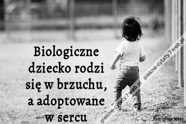 Biologiczne dziecko rodzi się w brzuchu, a adoptowane w sercu.