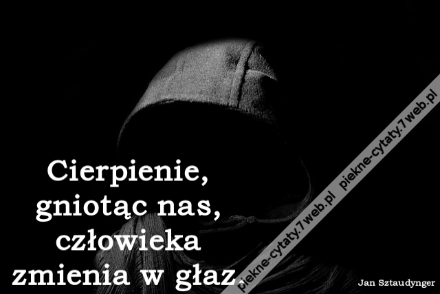 Cierpienie, gniotąc nas, człowieka zmienia w głaz.