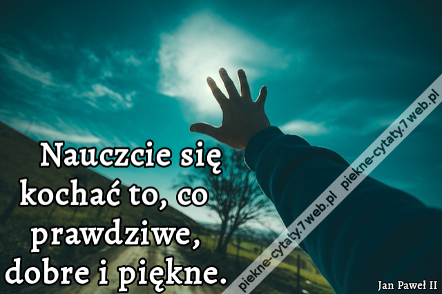 Nauczcie się kochać to, co prawdziwe, dobre i piękne.