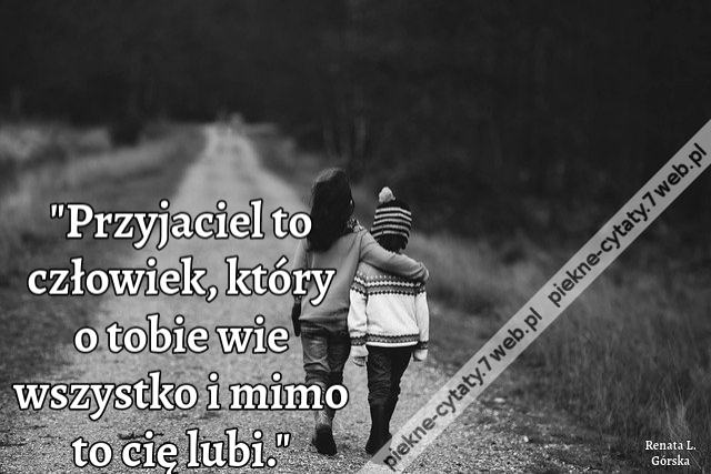 Przyjaciel to człowiek, który o tobie wie wszystko i mimo to cię lubi.