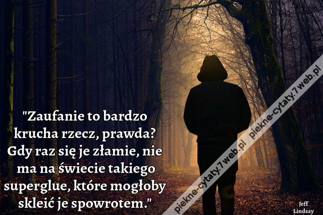 Zaufanie to bardzo krucha rzecz, prawda? Gdy raz się je złamie, nie ma na świecie takiego superglue, które mogłoby skleić je spowrotem.