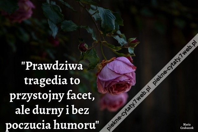 Prawdziwa tragedia to przystojny facet, ale durny i bez poczucia humoru.