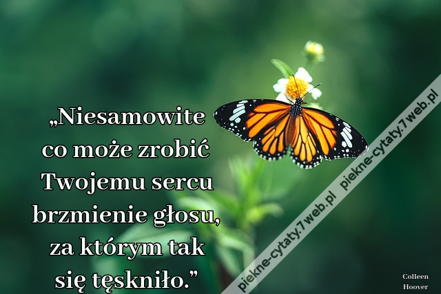 „Niesamowite co może zrobić Twojemu sercu brzmienie głosu, za którym tak się tęskniło.”