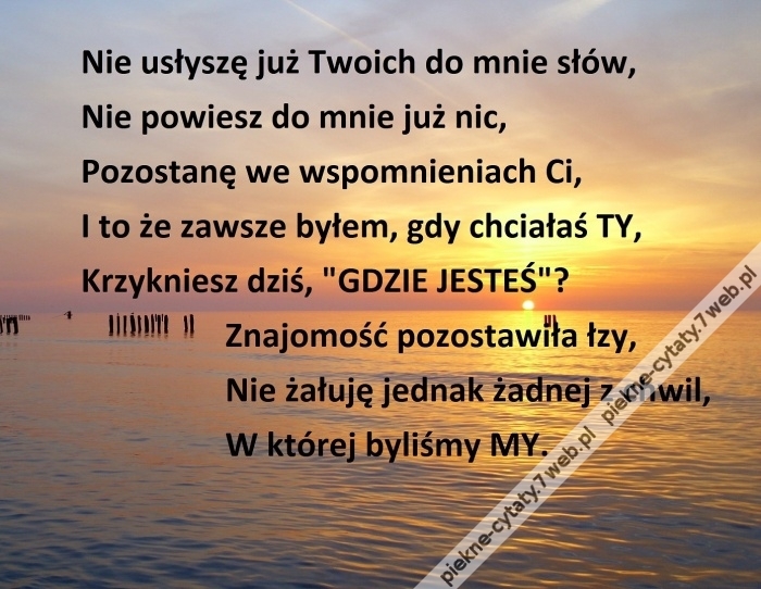 Żadnej z chwil.