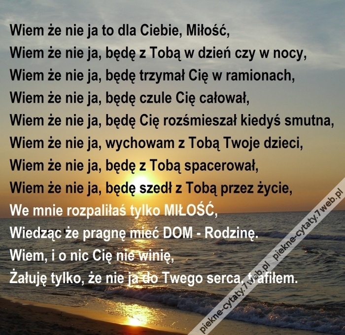 Wiem że nie ja.